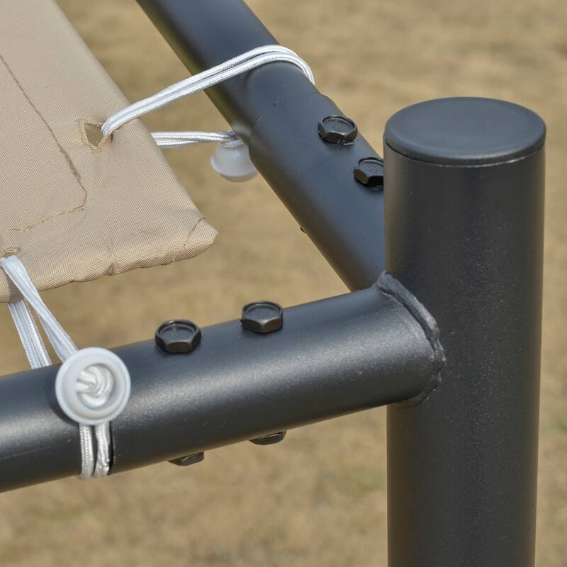 Outsunny 10' x 9' Outdoor Wall Patio Gazebo Canopy with PVC Coated Polyester Roof, Steel Frame, & Spacious Build