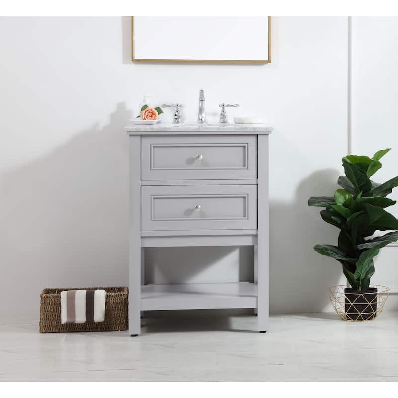 Grand 19 - 30 Inch Single Bathroom Vanity - 24 Inches - Grey