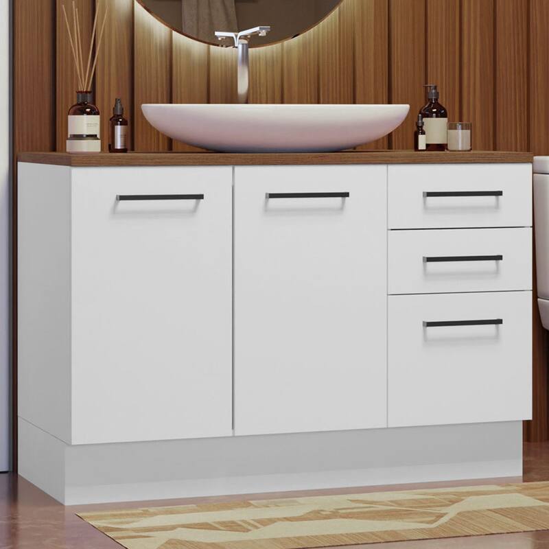 Madesa Bathroom Cabinet 2 Doors 3 Drawers for Toiletries & Towels