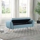 preview thumbnail 12 of 43, HomePop Modern Sherpa Storage Bench with Wood Legs - Cream