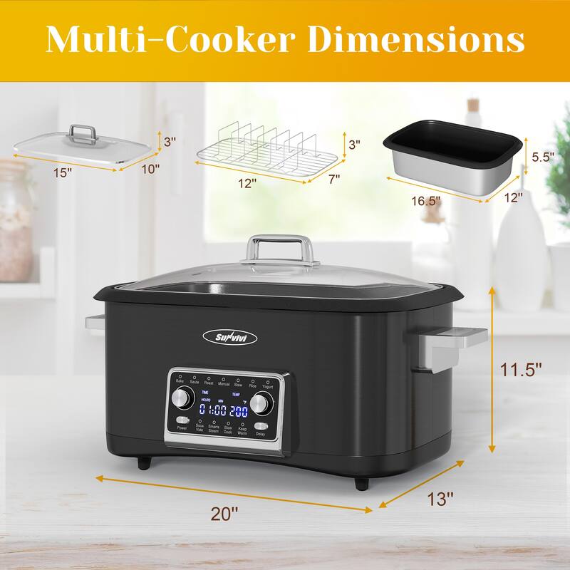 12-in-1 Digital Programmable Slow Cooker, 8 Quart Multi-Cooker