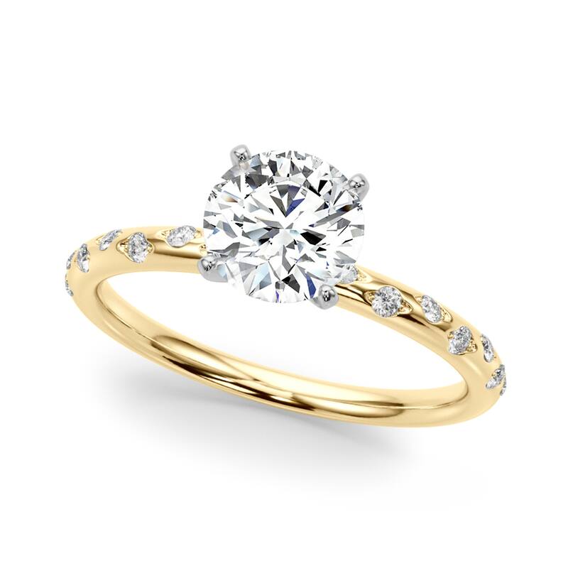 Auriya 14k Yellow Gold Lab Grown Round Diamond Engagement Ring 0.50 to 5.00 ct. tw. (F-G VS) - 1.50 ct. center - 8