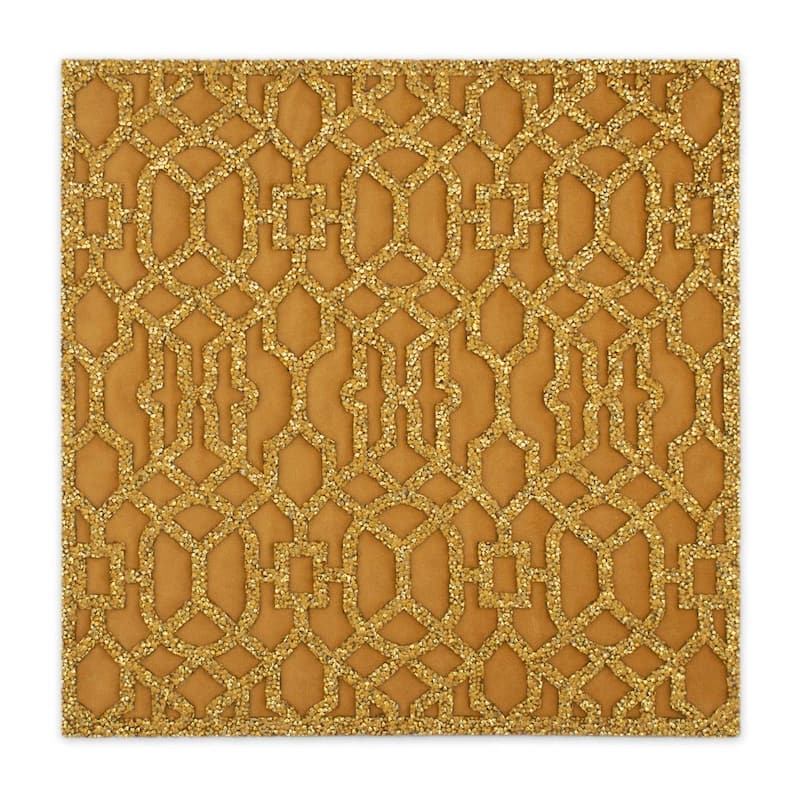 Sparkles Home Rhinestone Lattice Laser Cut Placemat - Gold