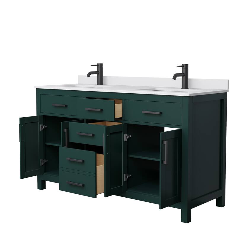 Beckett 60 Inch Double Vanity, Cultured Marble Top