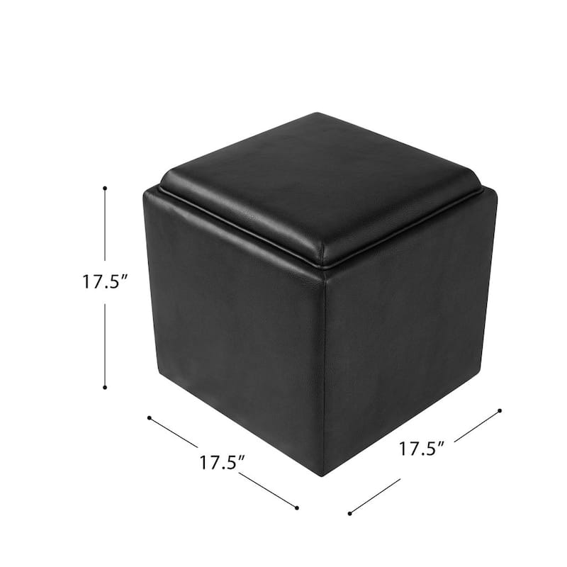 HomePop Storage Ottoman with Tray Top