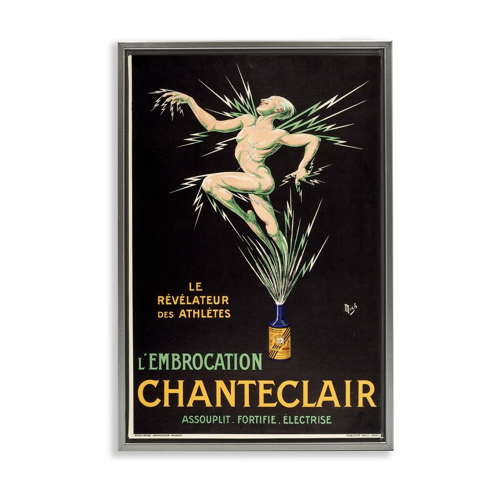 Stupell Vintage Chanteclair Wine Framed Floater Canvas Wall Art Design By Marcus Jules