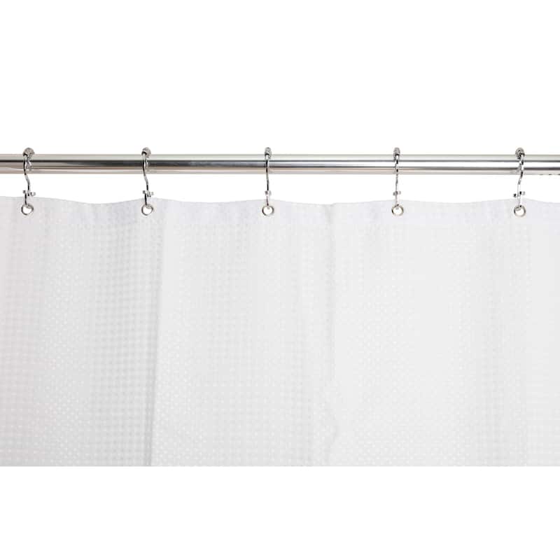 Utopia Alley Deco Flat Double Roller Shower Curtain Hooks, Chrome - Polished Chrome