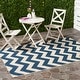 preview thumbnail 18 of 171, SAFAVIEH Courtyard Joycelyn Indoor/ Outdoor Waterproof Patio Backyard Rug 2'7" x 5' - Navy/Beige