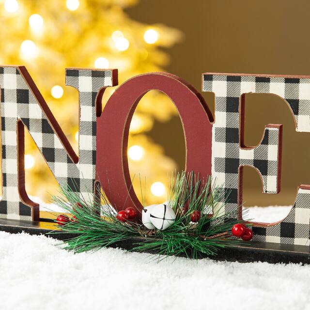Glitzhome Christmas Wooden Word Table Decor