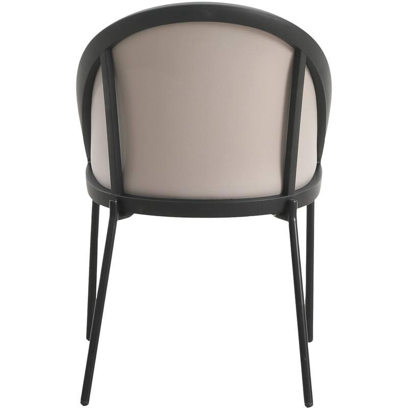 Urbane Dining Chair in Vinyl Fabric with Curved Back and Stainless Steel Legs Set of 2