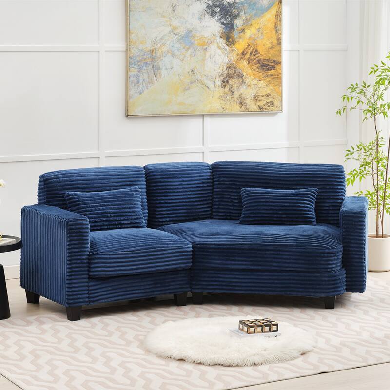 Multi-seat(3/4/5 seats) Corduroy Sectional Sofa, Modular Couch for Living Room & Business