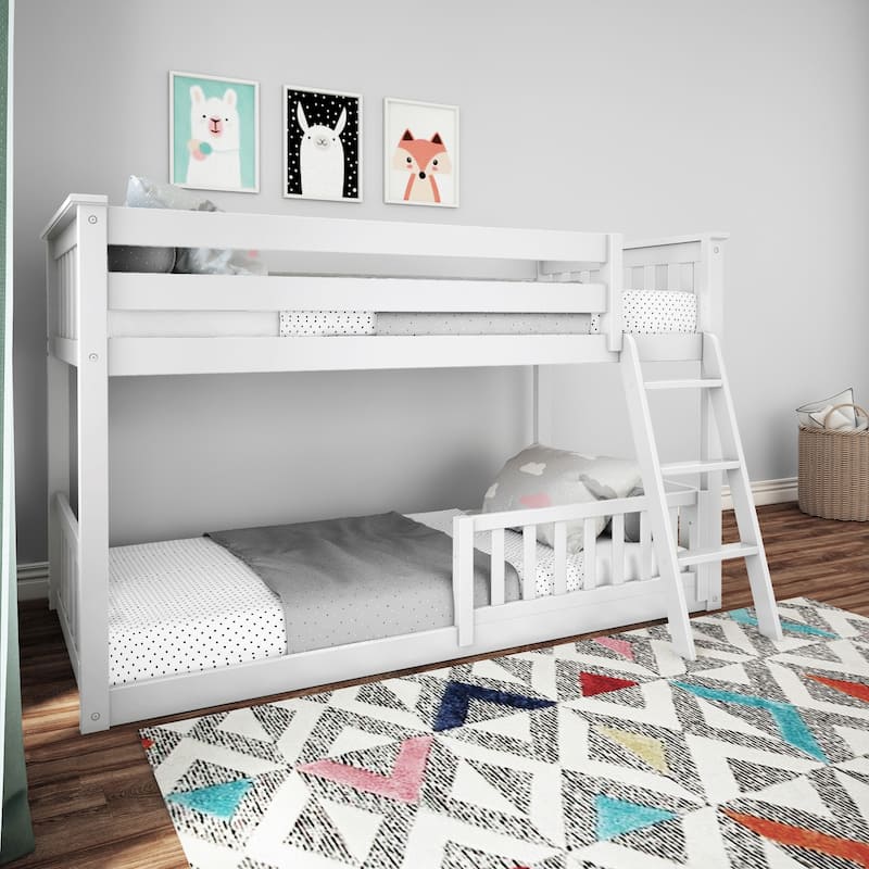 Max and Lily Twin over Twin Low Bunk with Guard Rails