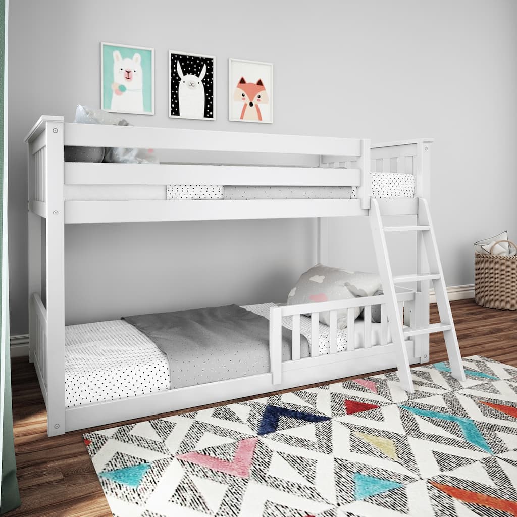 Max and Lily Twin over Twin Low Bunk with Guard Rails