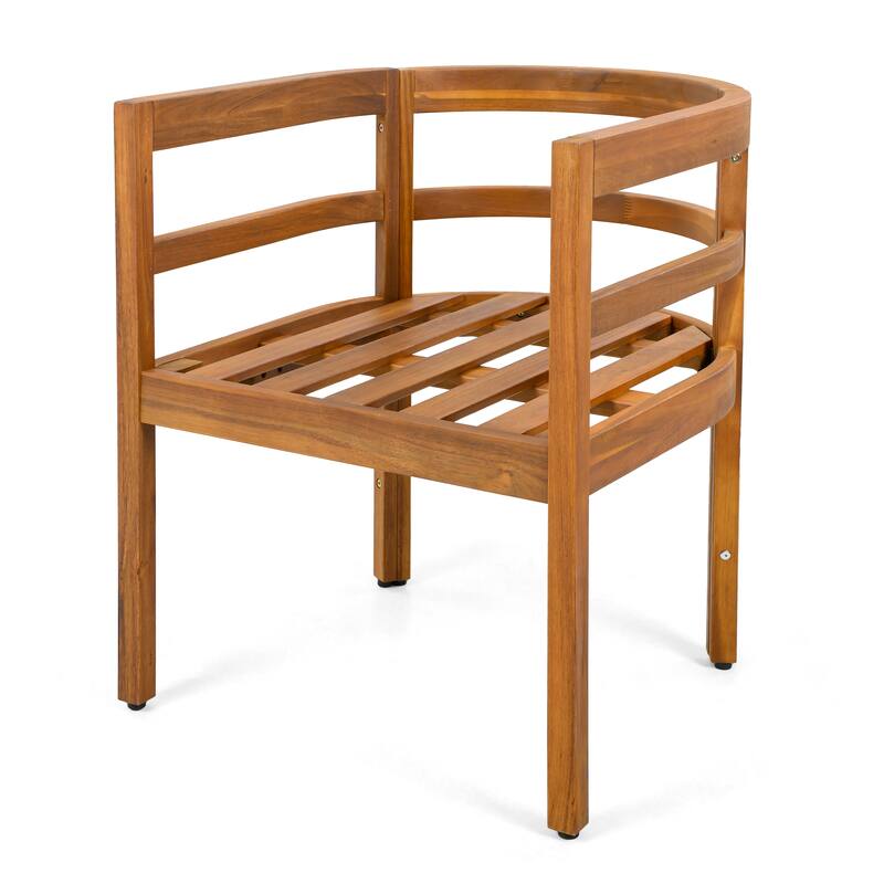 Christopher Knight Home - Harborlane Outdoor Acacia Wood 5-Piece Patio Dining Set with Cushioned Chairs