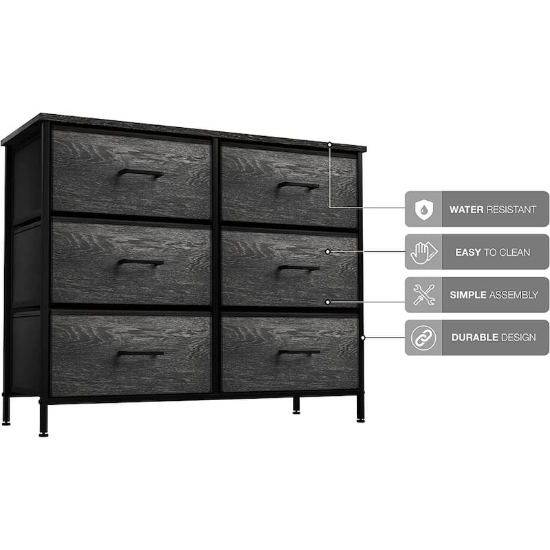 Dressers for Bedroom with 6 Drawers, Chest of Drawers for Bedroom