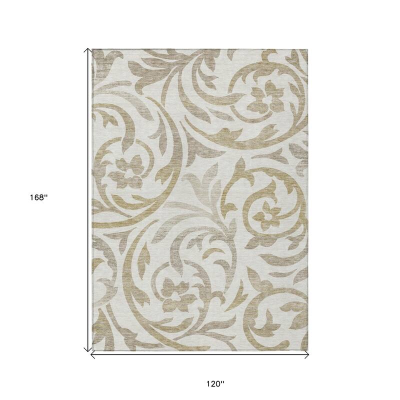 HomeRoots Floral Transitional Rectangle Outdoor Rug