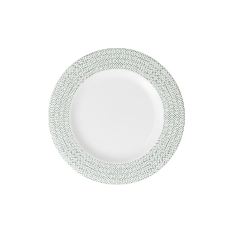 Fortessa Ornament Bone China, 10.75" Dinner Plate (Set of 4) - 10.75" Dinner Plate - Green - 4 Piece