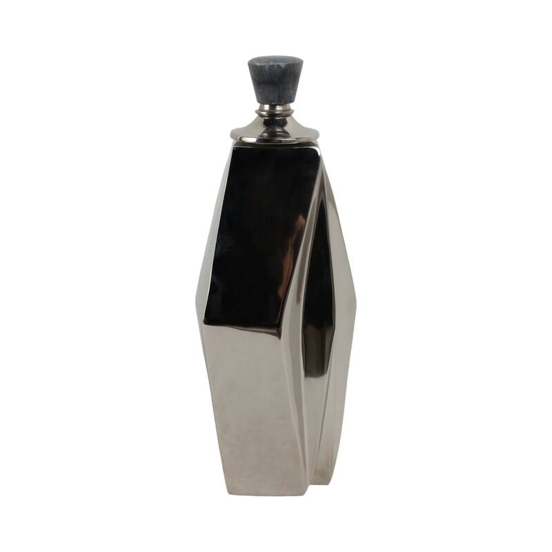 Aluminum Marble Vase Geometric Sculptural Bold Angular Design Interior