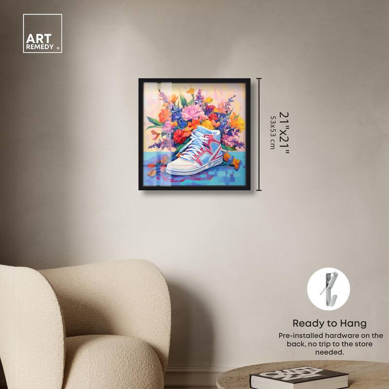 Colorful Sneaker Bouquet II Shadowbox by Art Remedy