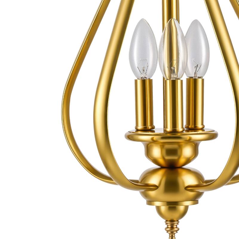 3-Light Dimmable Geometric Teardrop Pendant Chandelier
