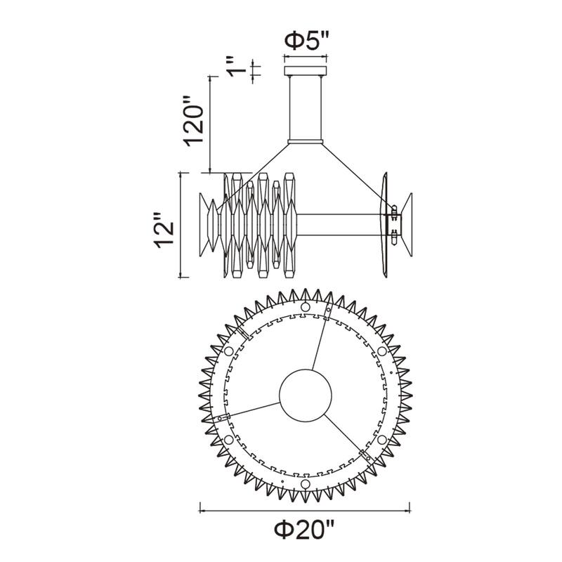 Cityscape 12 Light 20in Satin Gold Chandelier - Satin Gold