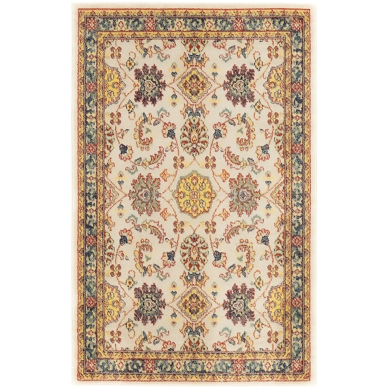 Nourison Sandy Indoor/Outdoor Persian Area Rug - 4'x6' - Ivory/Gold
