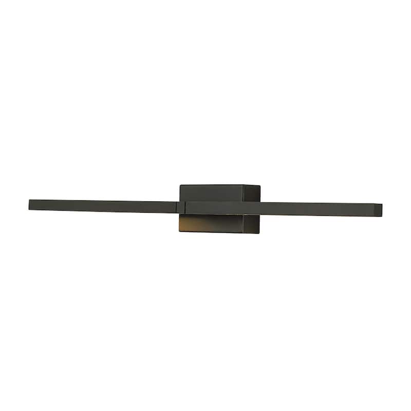 25" Modern Black/Gold LED Wall Sconce - 12W 3000K Warm Light, Linear Fixture for Bedroom & Hallway