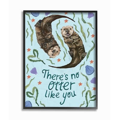 Stupell There's No Otter Like You with Starfish/Clams Typography, Framed Giclee, 11 x 1.5 x 14, Made in USA - Multi-color