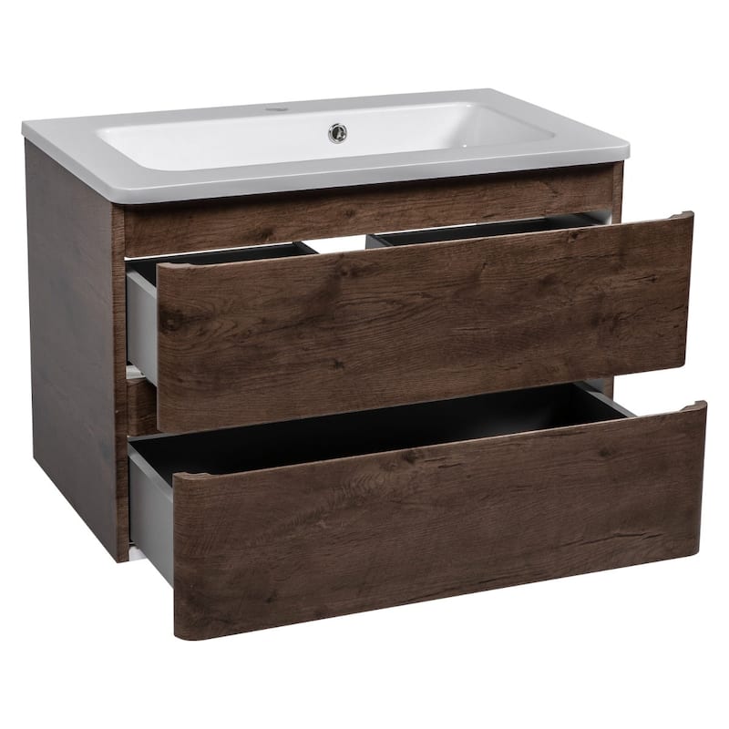 Modern Wall-Mounted Bathroom Vanity with Washbasin | Comfort Collection with Mirror Simple 24"