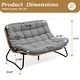 preview thumbnail 19 of 32, All-Weather PE Rattan Double Papasan Chair Loveseat with Soft Cushion for Indoor Outdoor