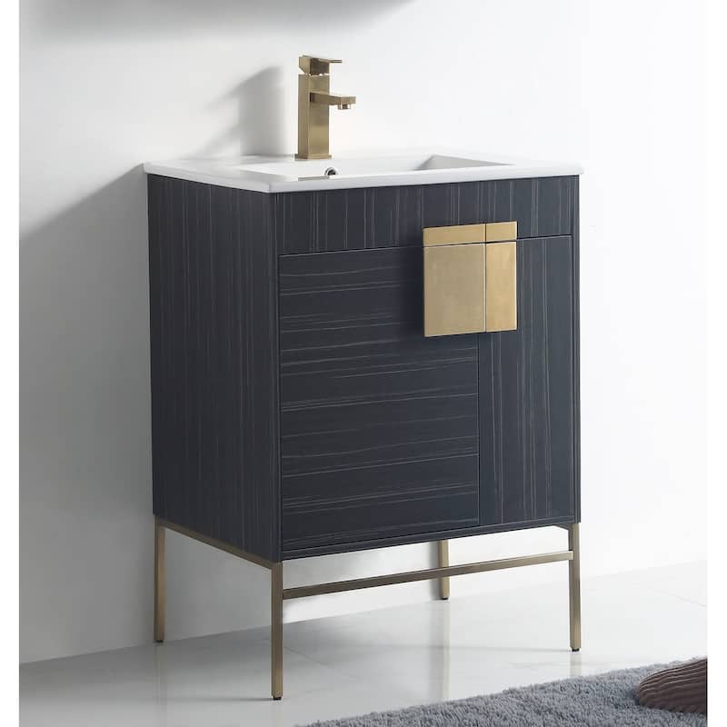 24" Tennant Brand Kuro Minimalistic Dawn Gray Bathroom Vanity