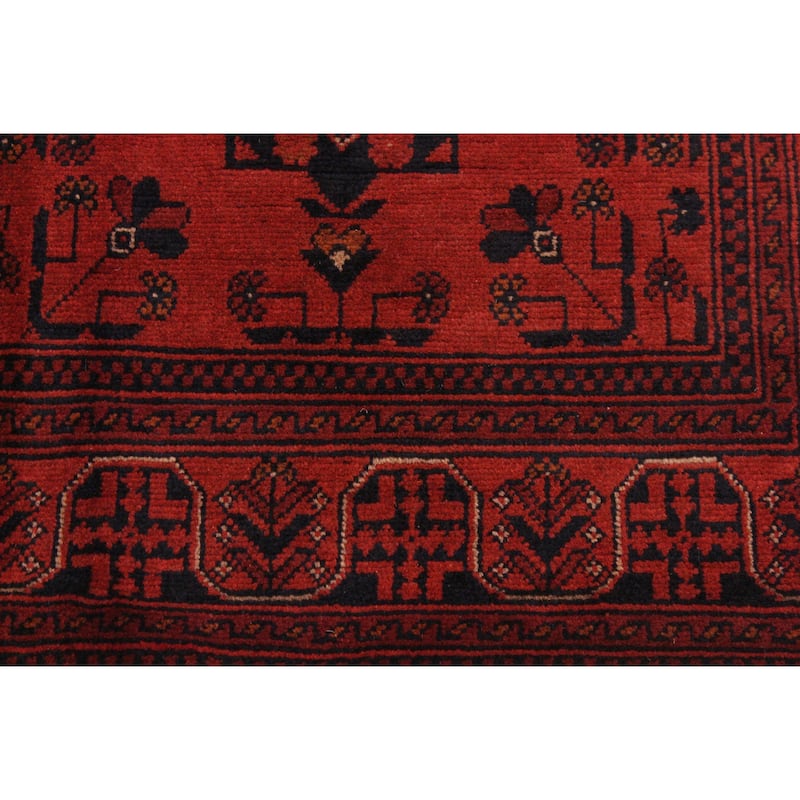 Tribal Biljik Khal Mohammadi Blaze Red/Black Rug - 4'3'' x 6'2''