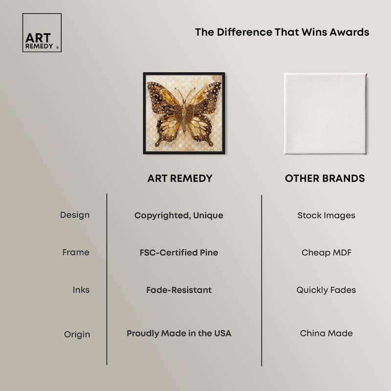 Glittering Elegant Butterfly Canvas by Art Remedy