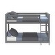 preview thumbnail 5 of 13, Now Furniture Solid Wood Twin Over Twin Low Bunk Bed with Straight Ladder