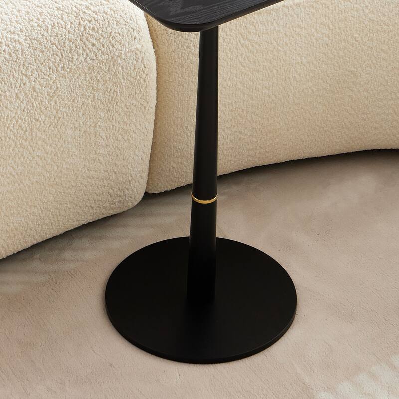 Modern Minimalist Coffee Table Square Coffee Table with Waterproof Tabletop and Decorative Ring, for Living Room
