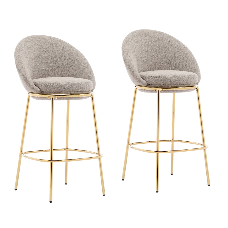 Upholstered Bar Stool Side Chair Set of 2