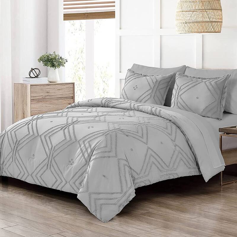 Shatex Tufted Comforters Bedding Set - Queen - 3 Piece