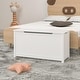 preview thumbnail 30 of 38, Kids Wooden Toy Box Storage with Safety Hinged Lid White