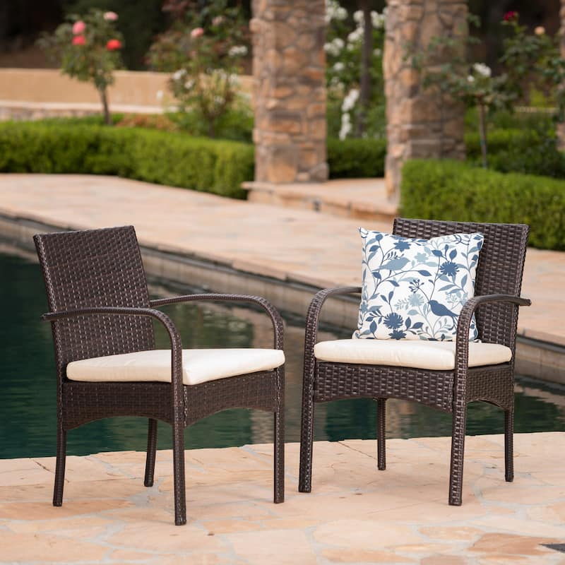 Outdoor Patio Chairs Set of 2 with Cushion for Multiple Scenarios Lounge Chairs - Brown