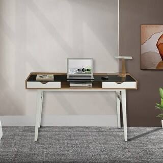 Topcraft Compact Computer Desk with Multiple Storage, Walnut - Bed Bath ...