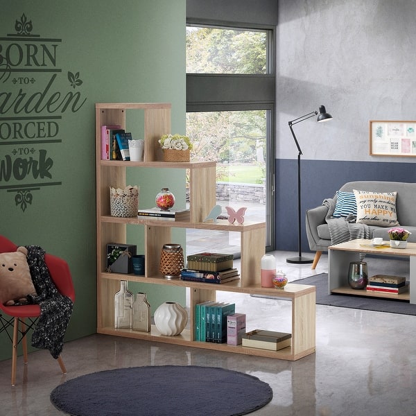 Costway Freestanding Corner Bookshelf On Sale Overstock 29056836 Natural Add casters to the bottom. costway freestanding corner bookshelf