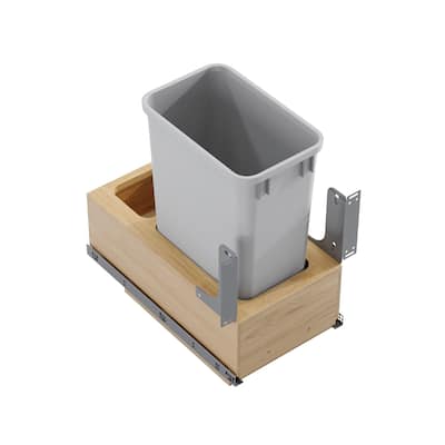 Dowell Trash Can Pull Out Set - 15" Wide w/Wood Base