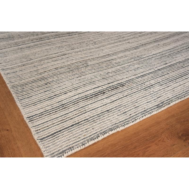 EXQUISITE RUGS Carmen Hand-loomed PET yarn Ivory/Blue Area Rug.