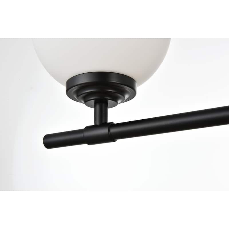 Ash 1 Light Black and Frosted White Bath Sconce