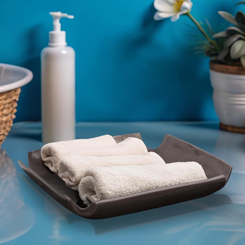 Allan Andrews Graphite Aluminum Tray with Notched Corners