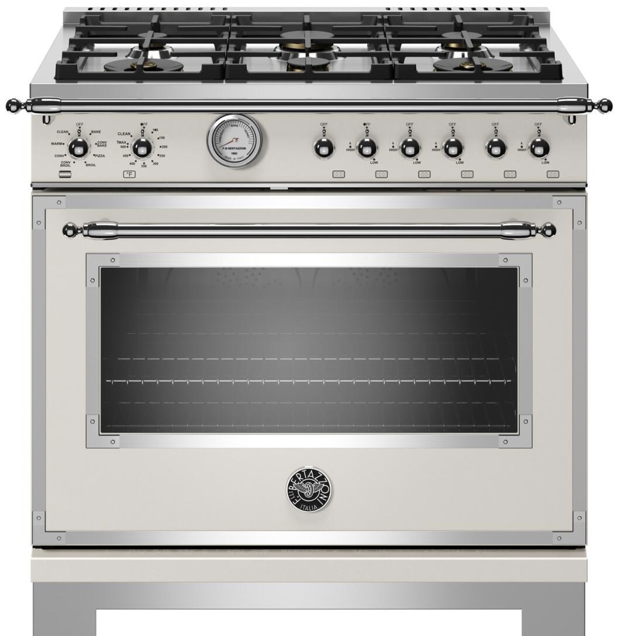 Heritage 36 In Range - Gas Oven - 6 brass burners - Ivory