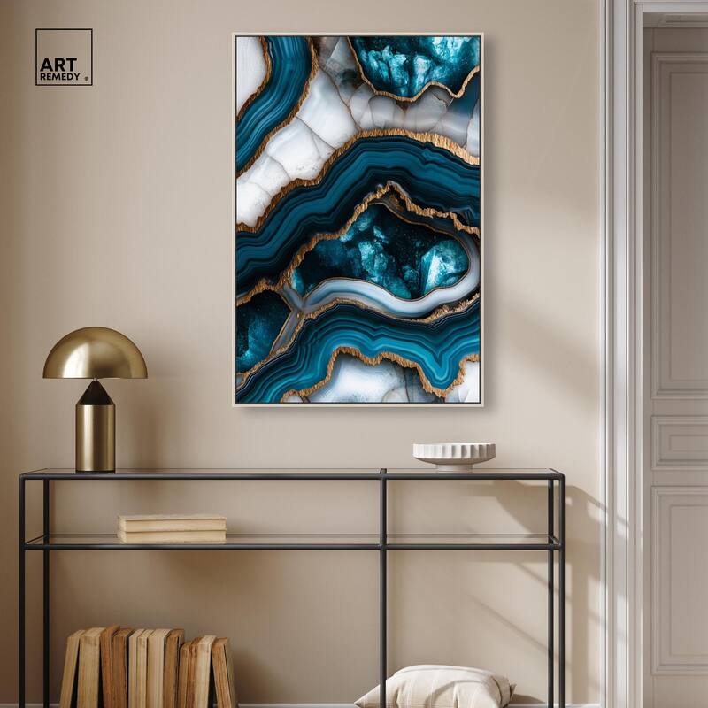 Teal Tectonic III Canvas by Art Remedy