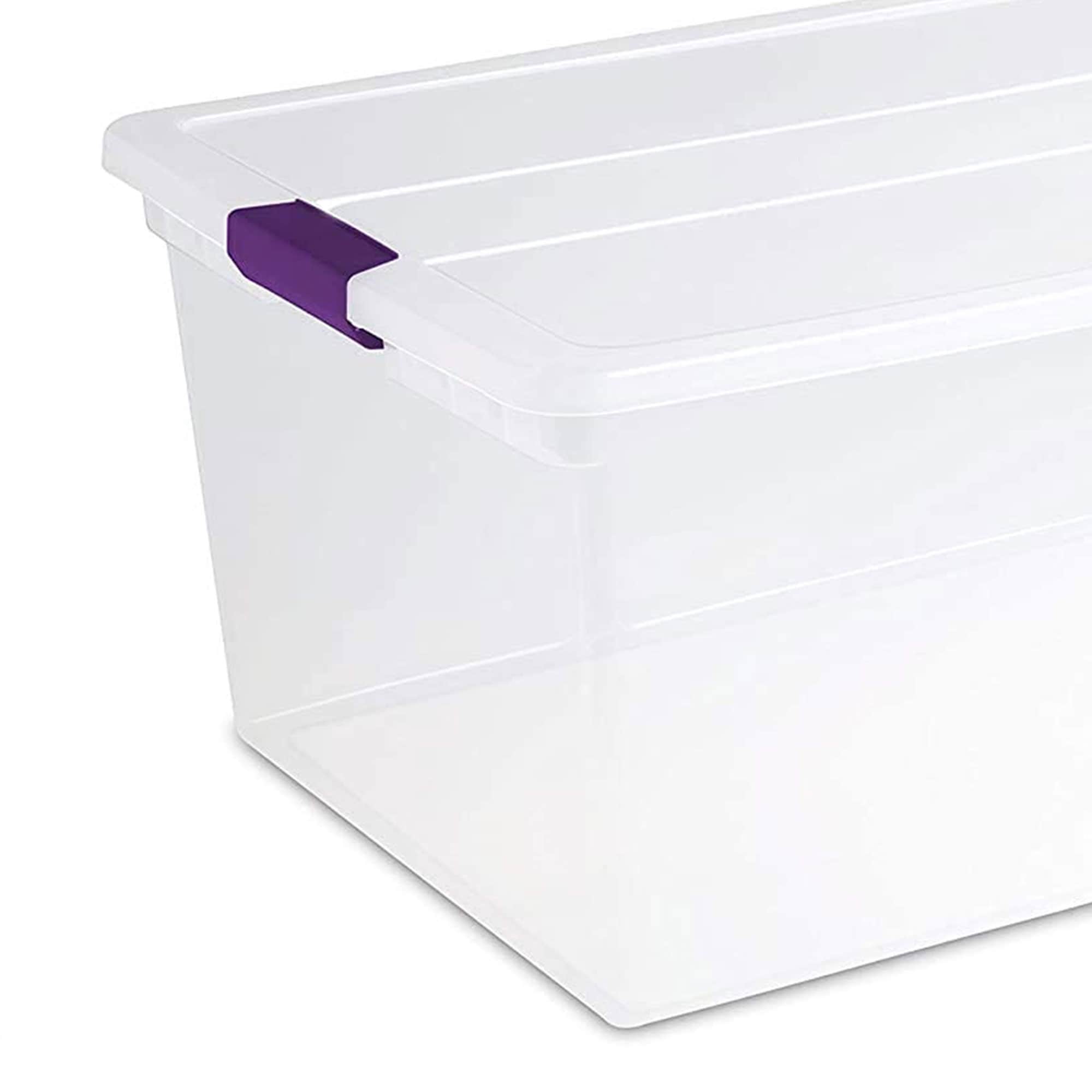 Sterilite 64-Quart Latching Storage Tote Box 6 Pack + Medium Clip Box 4 Pack