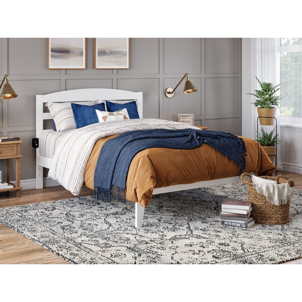 Warren Solid Wood Platform Bed with Attachable USB Charger