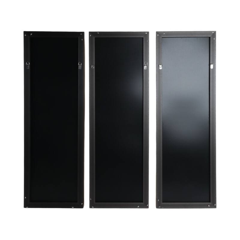 Glass Wall Art Textured Decor Home Living (Set of 3) - 16x48" Gold
